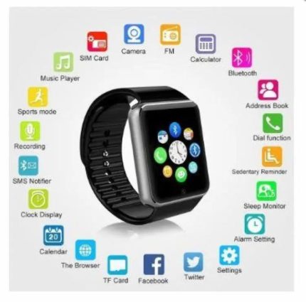 A1 Smart Watch – SIM Supported, Camera, Bluetooth, Facebook & WhatsApp App, 1.54″ Touchscreen